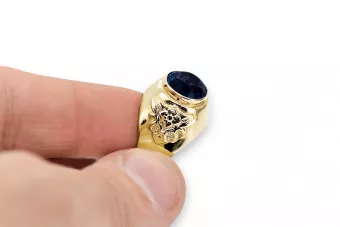 Safir Aur galben 14K Inel Stil Vintage vrc078y